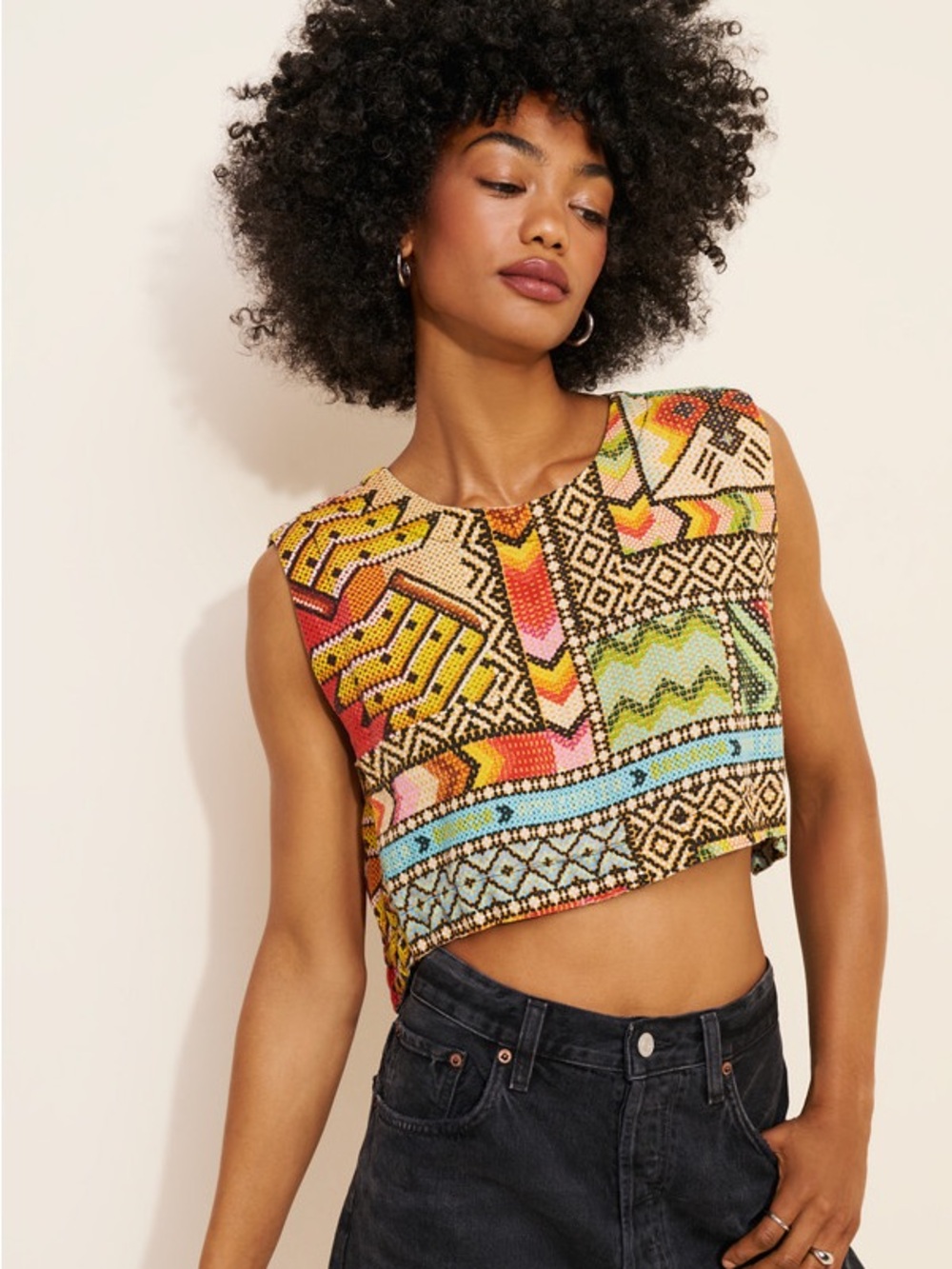 Farm Rio Banana Scarves Crop Top